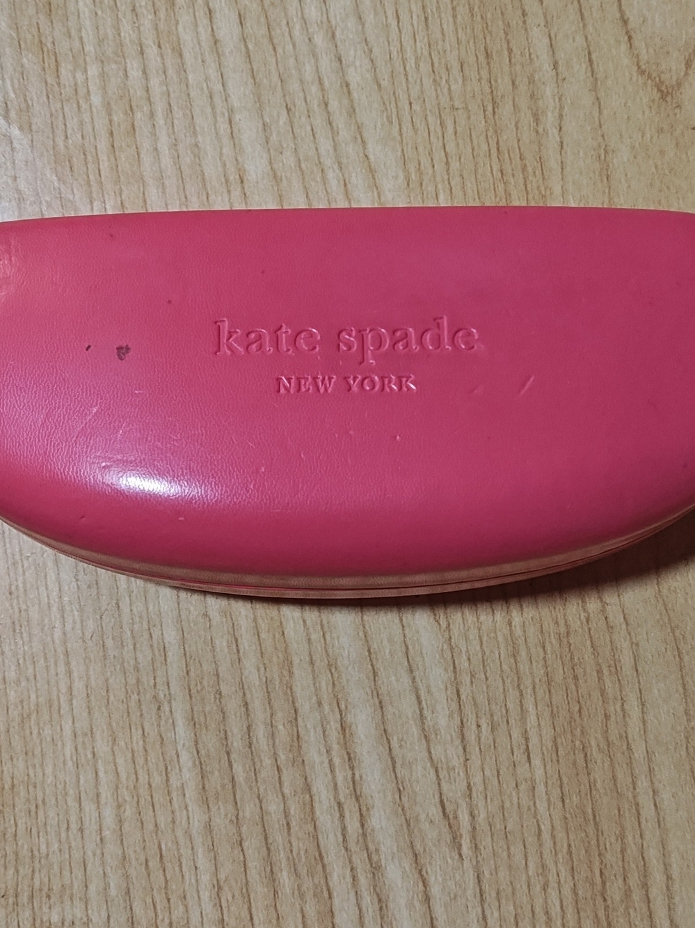 Kate Spade Hard Shell Clam Eyeglass Sunglasses Case Pink  Wink Face